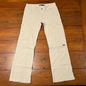 NWOT Prana - Cream Zip Off Hiking Outdoor Pants - Size 6